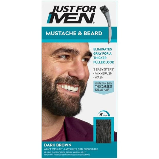 Just For Men Mustache & Beard Brush-In Color Gel M-45 Dark Brown