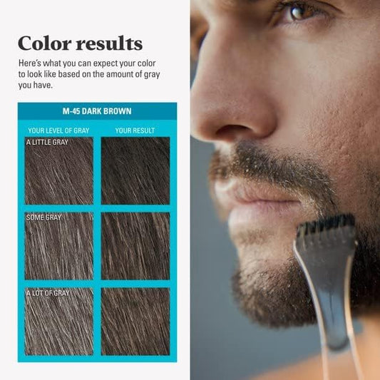 Just For Men Mustache & Beard Brush-In Color Gel M-45 Dark Brown