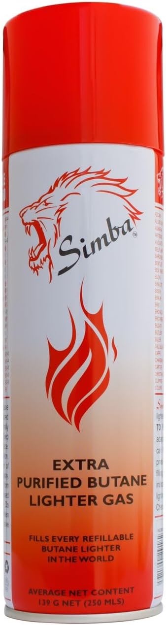 Simba Set of 6 Simba Lighter Gas Butane Gas Cartridge Refill (139g)