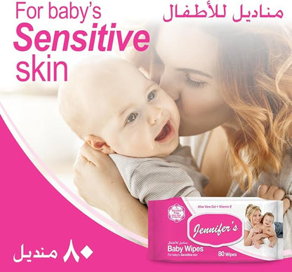 Jennifer's Baby Wipes 80's (Pack of 10)