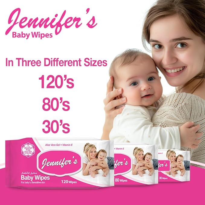 Jennifer's Baby Wipes 80's (Pack of 10)