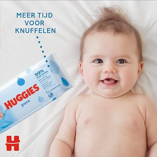 Huggies Pure Baby Wipes, 99% Pure Water Wipes, 10 Pack x 56 (560 Wipes)