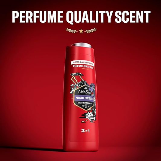 Old Spice Night Panther 3-in-1 Shower Gel for Hair, Face and Body 400 ml