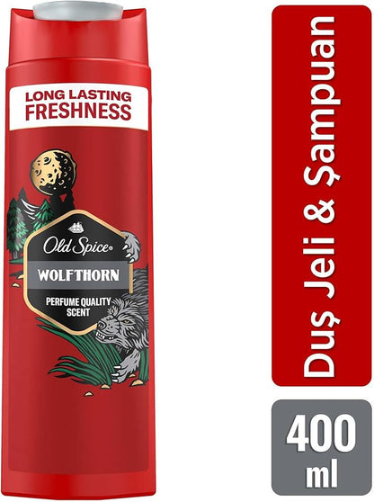 Old Spice Wolfthorn 3-in-1 Shower Gel and Shampoo for Men, 400 ml