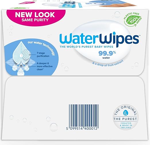 WaterWipes Original Plastic Free Baby Wipes, 720 wet wipes (12 packs)