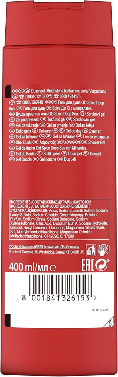 Old Spice Deep Sea Hair, Face & Body Wash, For Men 400ml