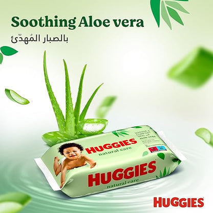 Huggies Natural Baby Wipes, Aloe Vera Wipes, 10 Pack x 56 Wipes (560 Wipes)