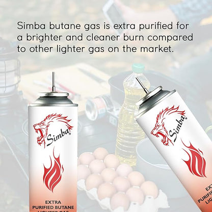 Simba Set of 6 Simba Lighter Gas Butane Gas Cartridge Refill (139g)