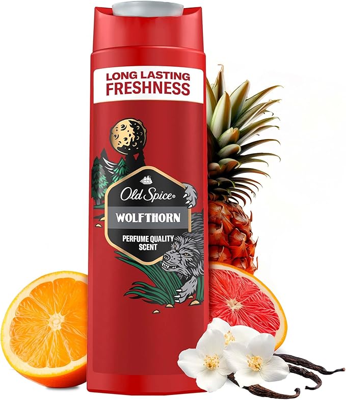 Old Spice Wolfthorn 3-in-1 Shower Gel and Shampoo for Men, 400 ml