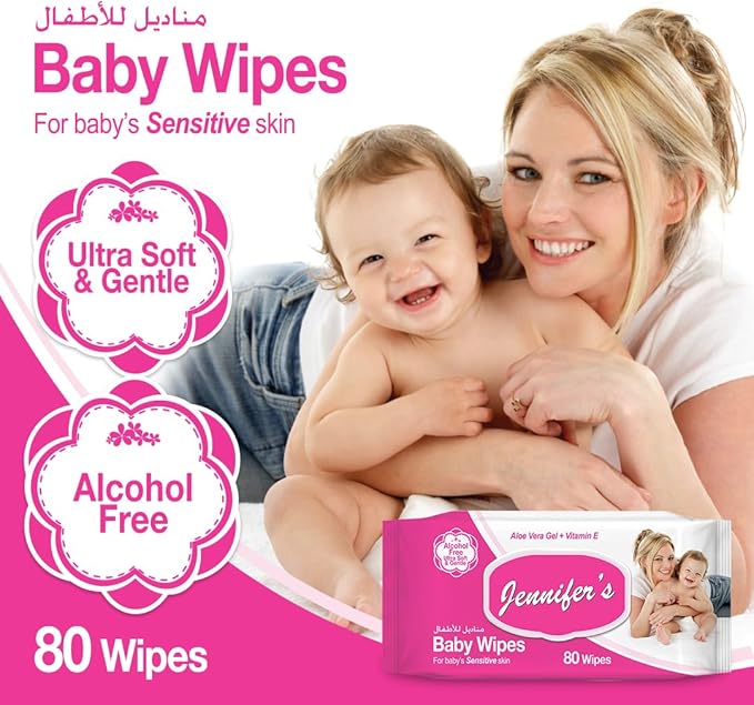 Jennifer's Baby Wipes 80's (Pack of 10)