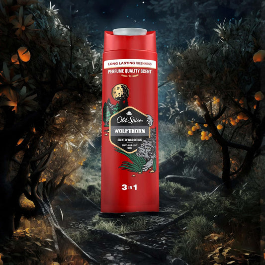 Old Spice Wolfthorn 3-in-1 Shower Gel and Shampoo for Men, 400 ml