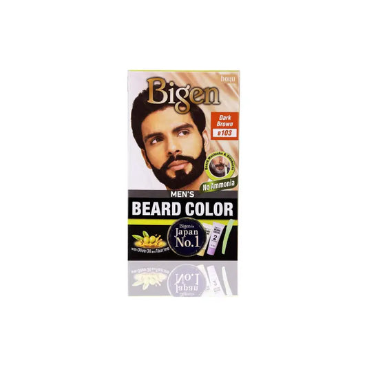 Bigen Men's Beard Colour | No Ammonia Formula with Aloe Extract & Olive Oil - 103 Dark Brown