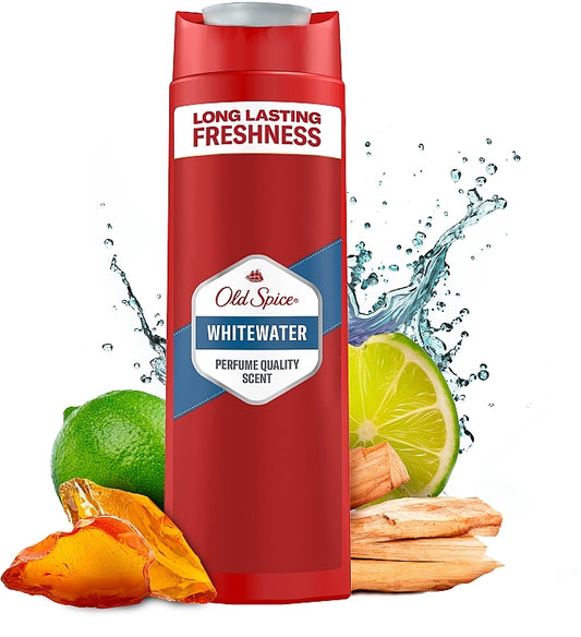 Old Spice Whitewater 3-In-1 Body-Hair-Face Wash for Men, 400ml