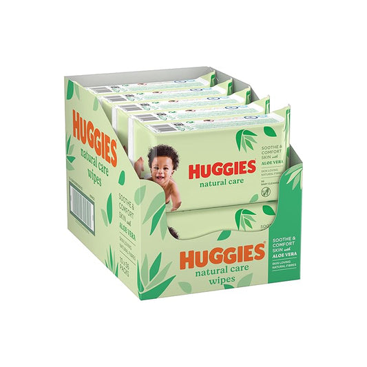 Huggies Natural Baby Wipes, Aloe Vera Wipes, 10 Pack x 56 Wipes (560 Wipes)