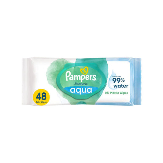 Pampers Harmonie Aqua Wet Wipes 15 Packs of 48 Wet Wipes - 720 Wet Wipes