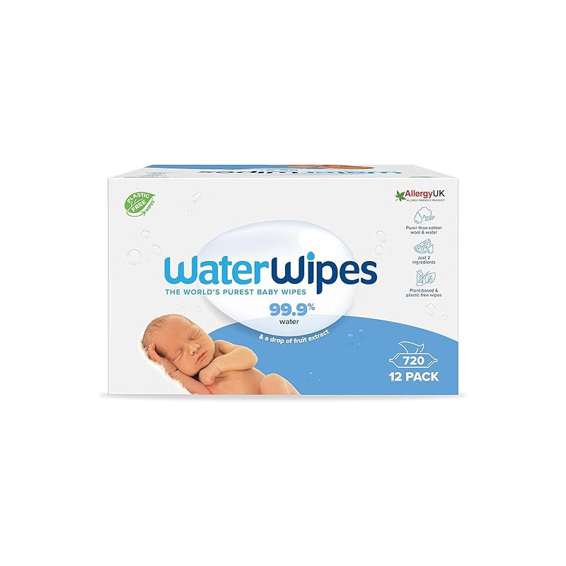 WaterWipes Original Plastic Free Baby Wipes, 720 wet wipes (12 packs) - Zallaq Store